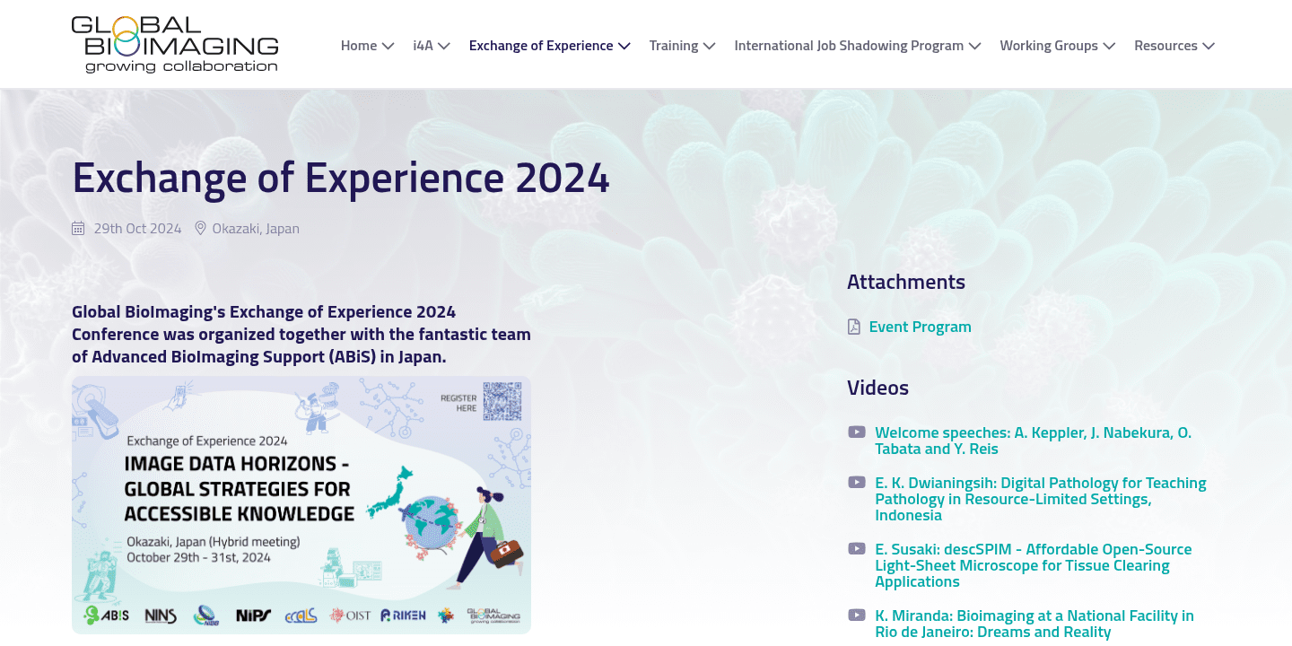 Exchange of Experience 2024 | Global BioImaging