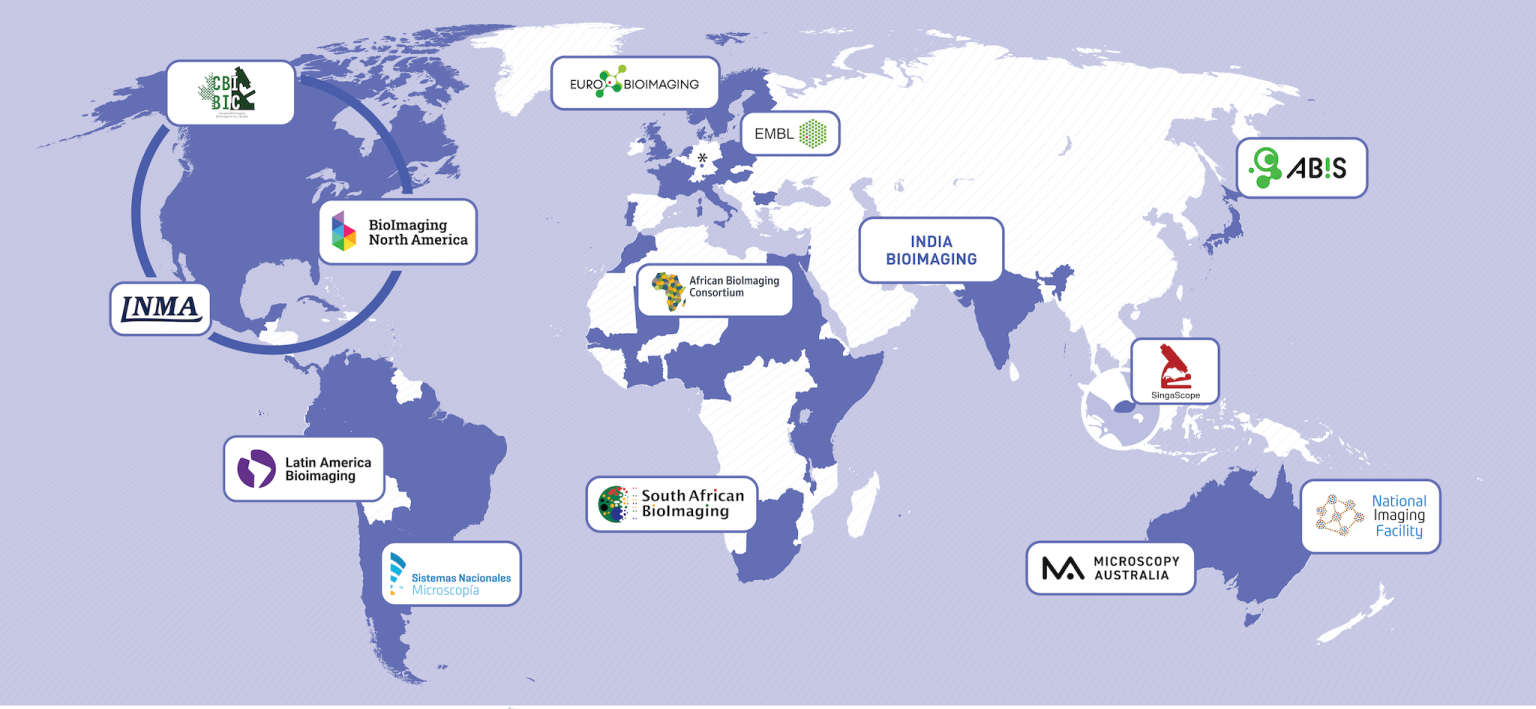Global Network of Imaging Infrastructures and Communities Map