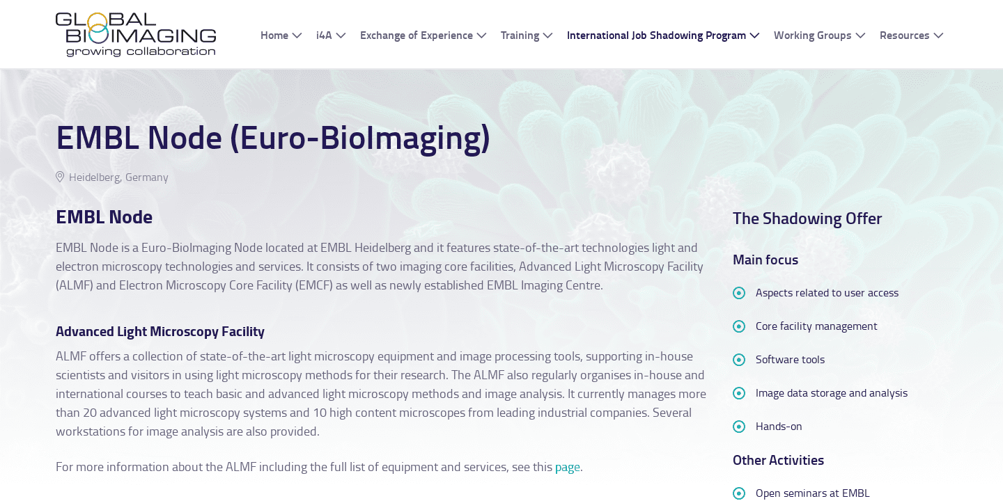 EMBL Node (Euro-BioImaging) | Global BioImaging