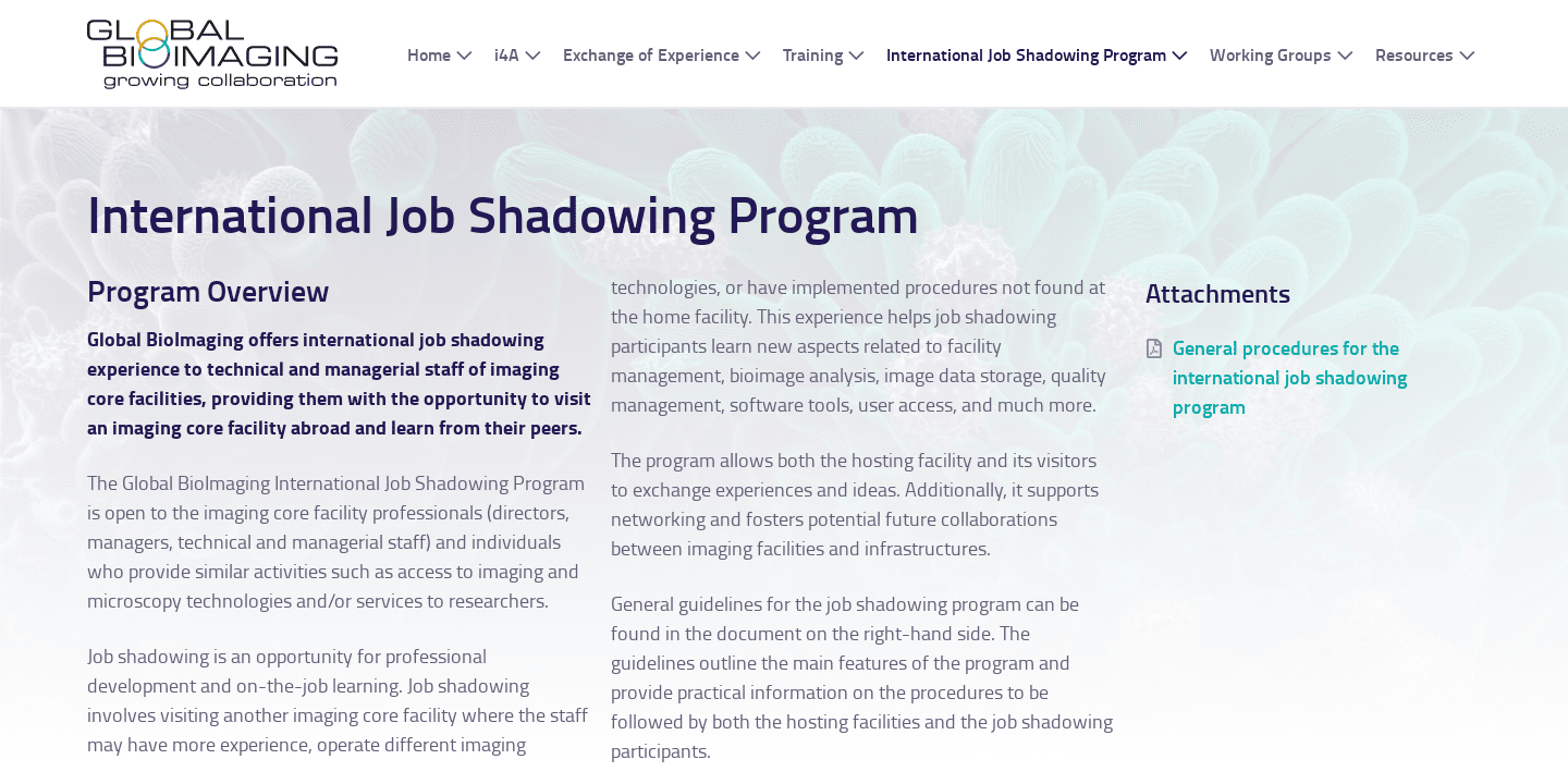 International Job Shadowing Program | Global BioImaging