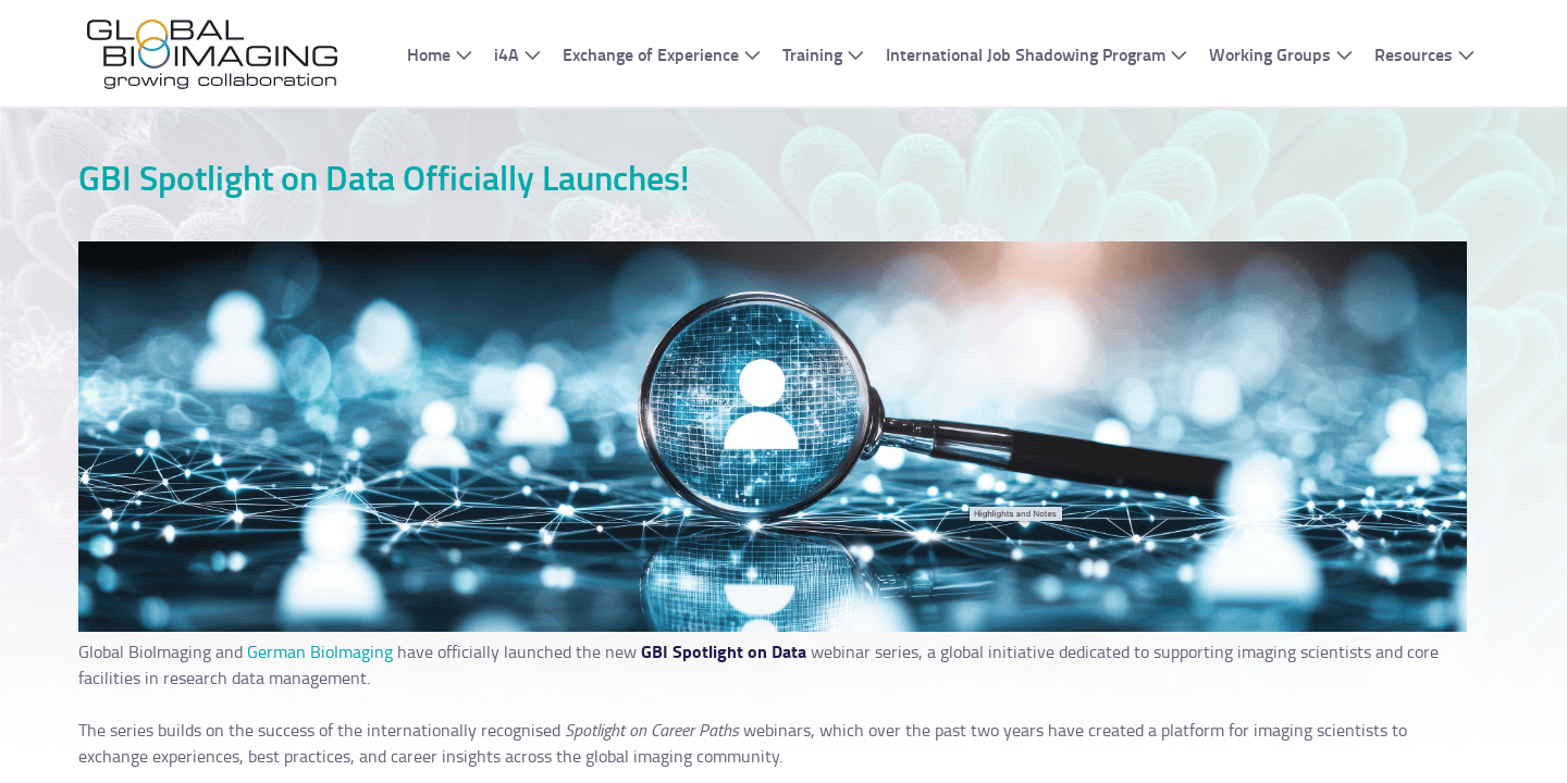 GBI Spotlight on Data Officially Launches! | Global BioImaging