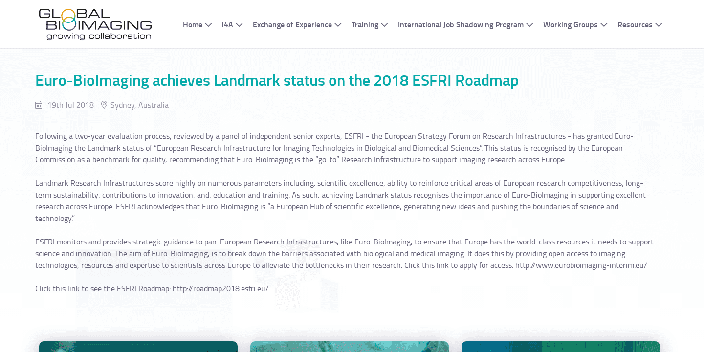 Euro-BioImaging achieves Landmark status on the 2018 ESFRI Roadmap ...